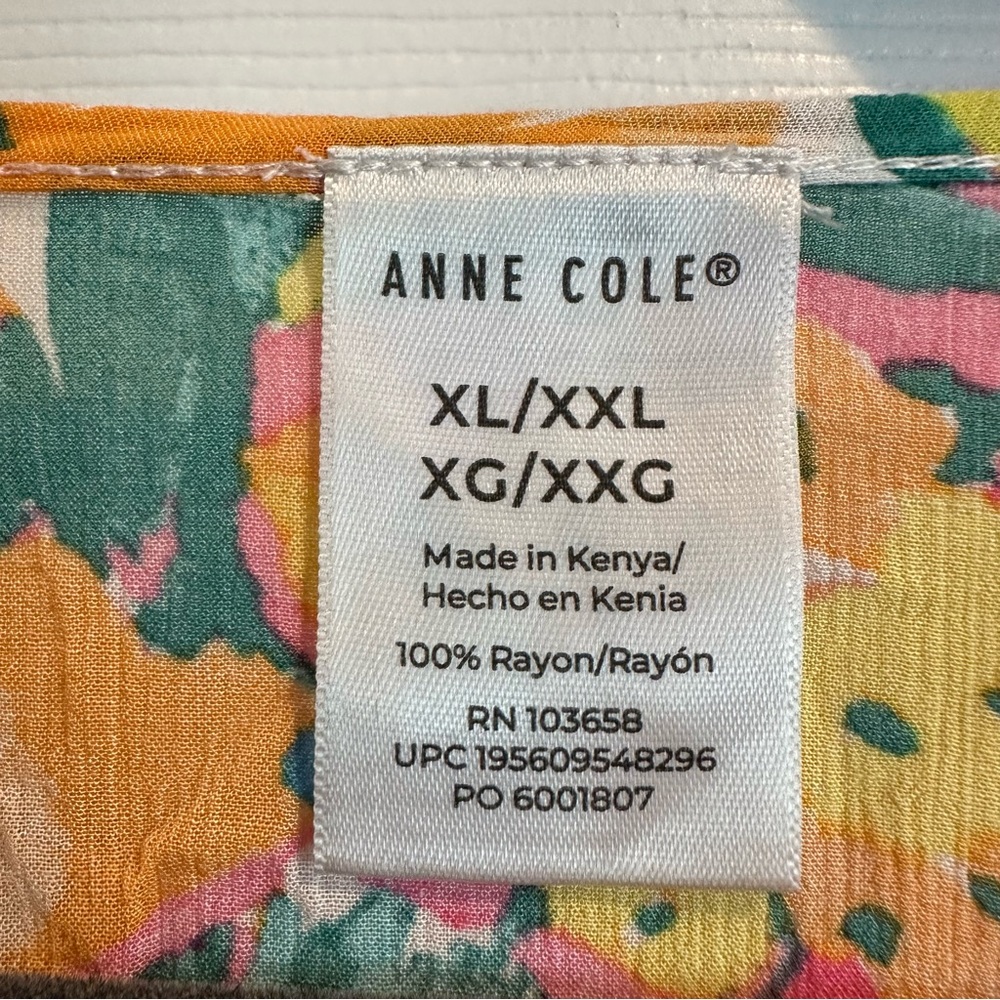 Anne Cole Floral Beach Coverup Tunic Top Size XL-XXL - Picture 4 of 5